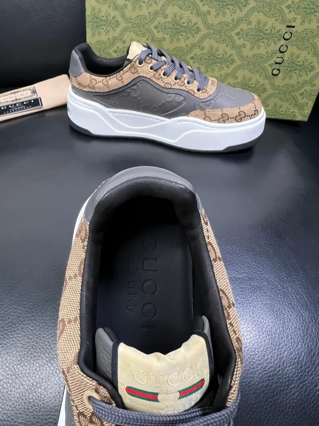 Men's shoes 💰840 Gucci high quality top crafts Gucci counter new original factory configuration, imported cowhide fabric from Italy, imported cowhide lining, breathable and comfortable, sole: original factory special supply original sole super comfortable, original factory and single goods, welcome to compare, code number 38-44 (customized 45 46)